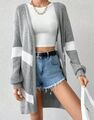 NEU ✅ Grau Strick Strickjacke Cardigan Mantel Pullover Weiß Winter Weihnachten 