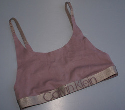 CALVIN KLEIN Bustier flieder mit Laber unten am Gummi Gr. XS /34 NEU NP 37,-- €