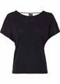 Neu T-Shirt mit Lochmuster und Spitze Gr. 40/42 Schwarz Damenshirt Oberteil