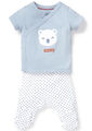 Shirt Hose Gr.50 56 NEU Baby Club bio Bär Sterne blau weiß newborn set