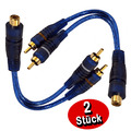 2 Stück Cinch Y-Kabel Y Adapter Subwooferkabel Verteiler RCA Chinch Car Hifi