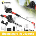 12V Akku Heckenschere Elektro Strauchschere mit 2.0 Ah Batterie & Ladegerät DE