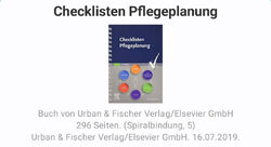 Checklisten Pflegeplanung - 5. Auflage Urban & Fischer