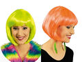 Pagenkopf Perücke neongrün oder neon orange Bob Wig Cabarett Karneval Fasching