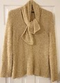 Windsmore weicher Chenille Strickpullover mit V-Ausschnitt und abnehmbarem Schal Gr. L