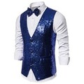 Slim Fit V-Ausschnitt Glitzer Smoking Weste glänzend Pailletten elegante Westen für Herren