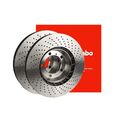 BREMBO BREMSSCHEIBEN VORNE GELOCHT/INNENBEL. 2x Ø 280mm 09.7012.1X FÜR VW GOLF 4