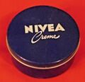 Alte Dose , Blechdose , Nivea Creme 250 ml , rund 9,5 cm , H 4 cm