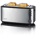 Severin AT 2509 Langschlitztoaster Toaster Edelstahl gebürstet/schwarz 1400 Watt