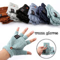 Herren Damen Fingerlose Handschuhe Touch Screen. Vlies & Gestrickt Warm Winter *