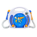 Bobby Joey CD-Player für Kinder mit 2 Mikrofonen zum Mitsingen MP3, SD, USB Blau