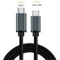 Typ C USB C auf Micro USB Kabel kurz OTG Sync Daten Schnellladekabel Blei Macs