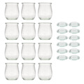 12er Set 220 ml WECK-Tulpenglas, Einmachglas, Dessertglas, Joghurtglas, ofenfest