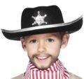 Kinder Jungen Cowboy Sheriff Hut Kostüm schwarz neu von Smiffys