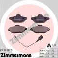 1x ORIGINAL® Zimmermann 21436.170.3 Bremsbelagsatz, Scheibenbremse Vorne, inkl.