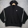 Adidas Hoodie Damen 10 schwarz weiß Kleeblatt Logo 3 Streifen Originale übergroß