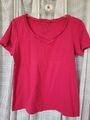 Kurzarm Shirt - Pink-  S/M - Toller Ausschnitt - Basisteilchen - 100 % BW