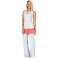 HUTSCHREUTHER Damen Schlafanzug Pyjama leicht lange Hose Shirt ohne Arm