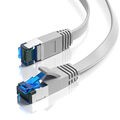 CAT 7 Flachkabel | RJ45 LAN Ethernet Rohkabel Patchkabel Netzwerk 0,25m - 50m