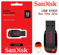 SanDisk USB Stick Cruzer Blade 8GB 16GB 32GB Flash Drife Speicher