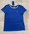 NEU Forvert Damen T-shirt Ringer Shirt Herz Stickerei Blau Weiss Gr.M/38