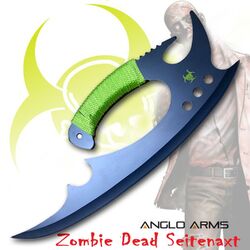 Zombie Dead Seitenaxt Outdoor Axt 420 Stahl + Nylonetui | 352g/32cm Lang K-Z-061