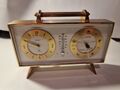 Tischuhr Swiza 8 Tage Messing Uhr Wetterstation 7 Jewels Vintage 1960er J.