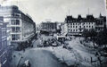 1958 Liege*Straßembahn +reger Autoverkehr PKWs Oldtimer vor SARMA Foto