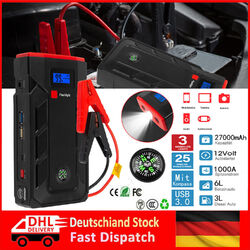 Auto KFZ Starthilfe Jump Starter 27000mAh 2000A Ladegerät Booster Powerbank PKW