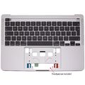 Passend für Apple MacBook Pro 13" A2289 silberne Handauflage Topcase UK hintergrundbeleuchtete Tastatur