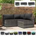 Garten Lounge Set mit Kissen Gartensofa Ecksofa Gartenmöbel Poly Rattan vidaXL