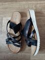 Antonio Dolfi Pantoffel Pantoletten Sandalen Sandaletten Gr. 42 Schwarz Glänzend