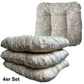 4 x Stuhlkissen Softkissen Dekokissen Kissen Sitzkissen Sitz - Polster - beige