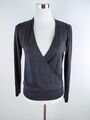 Esprit Pullover Wickelpullover Schwarz Basic Casual M Elegant Langarm