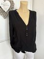 ESPRIT Damen Tunika Bluse Shirt Lässig Schwarz 100% Viskose Gr. L 40 (a32)