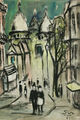 Unleserlich signiert S Pastell Malerei von 1961 Stadtansicht Paris expressiv 