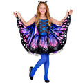 Extravagantes Schmetterling Kinder Kostüm - Kleid -  grün, blau oder pink #0984