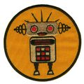 ROBOT Patch STICKER Aufnäher Roboter APPLIKATION Aufbügler BCOT Bügelbild gelb