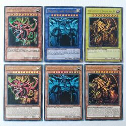 6x Götterkarten Obelisk Slifer Ra Legendary Decks 1+2 Ultra Rare Yugioh deutsch