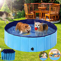 Faltbar Hundepool Planschbecken Swimmingpool Schwimmbecken Kinder Pool Bad 100cm