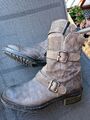 PAUL GREEN**TRAUMSCHÖNE ANTIK-LEDER-BOOTS**MIT GLITZER **TAUPE**GR. 39**