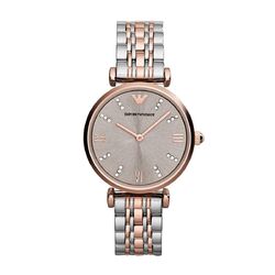 Emporio Armani Uhr AR1840 T-Bar graues Zifferblatt Roségold Damenuhr ~ 2 Jahre Garantie