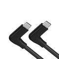 USB 3.1 Gen 2 Kabel 50 cm Typ C Stecker zu Stecker 2x Winkel Adapter in Schwarz