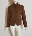 Max Mara Weekend schlichter sportlich femininer Tweed Blazer Wolle Leder Patches