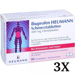 3X IBUPROFEN Heumann Schmerztabletten 400 mg 50 St   PZN 07728561#3