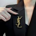 YSL Damen Brosche Vintage Brosche Vielseitige Mode Accessoires Oberbekleidung DE