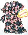 🌺BRANDNEU:Sommerkleid~Wickelkleid~Blumen~Kurz~M(34-38)+mit Gürtel~Strandkleid🌸