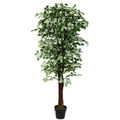 Ficus Benjamin Kunstpflanze Künstliche Pflanze mit Echtholz 180cm Decovego