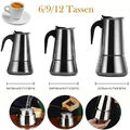 Espressokocher Induktion geeignet,Edelstahl Espressokanne,300/450ml Kaffeekocher