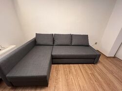 IKEA Friheten Eckbettsofa mit Bettkasten dunkelgrau